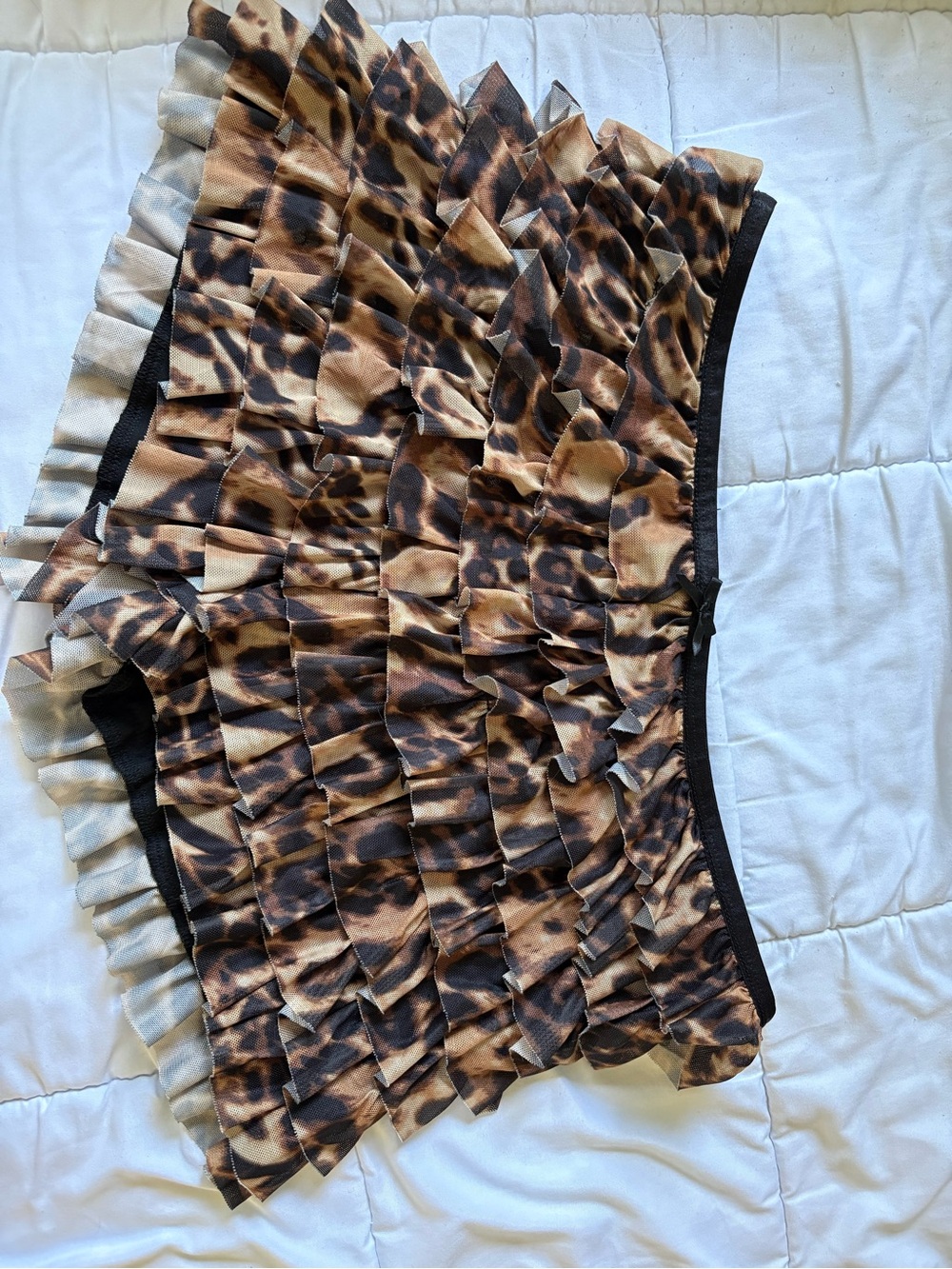 Windsor Leopard Print Ruffle Mini Shorts in Brown and Black